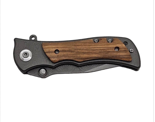 Custom Engraved Wood Handle Pocket Knife MakerFlo