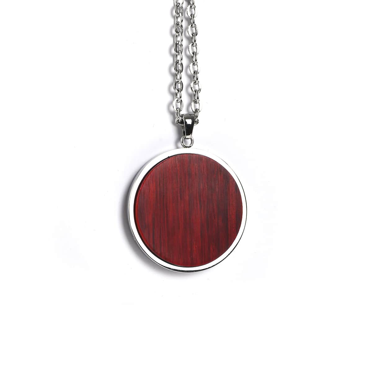 Round Wooden Pendant Necklace