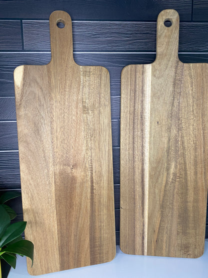 Long Acacia Charcuterie & Cutting Board with Handle