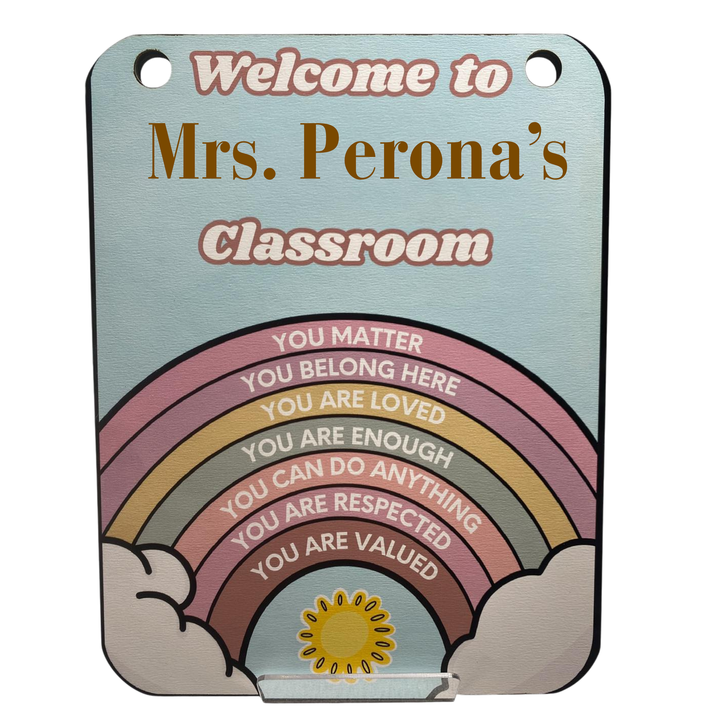 Personalized Teacher Door Sign – Dual-Sided (Decor + Dry Erase!)