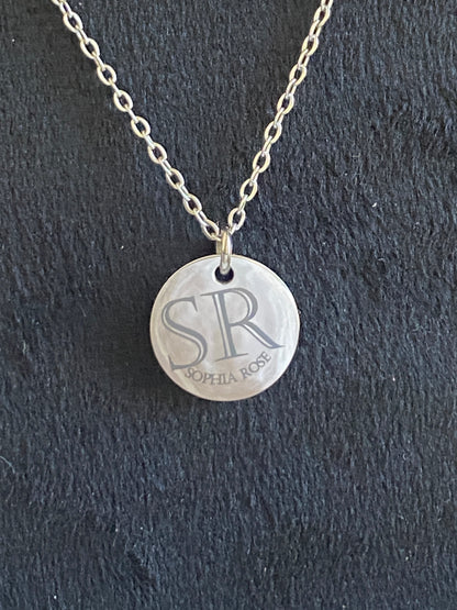 15mm Round Pendant Necklace