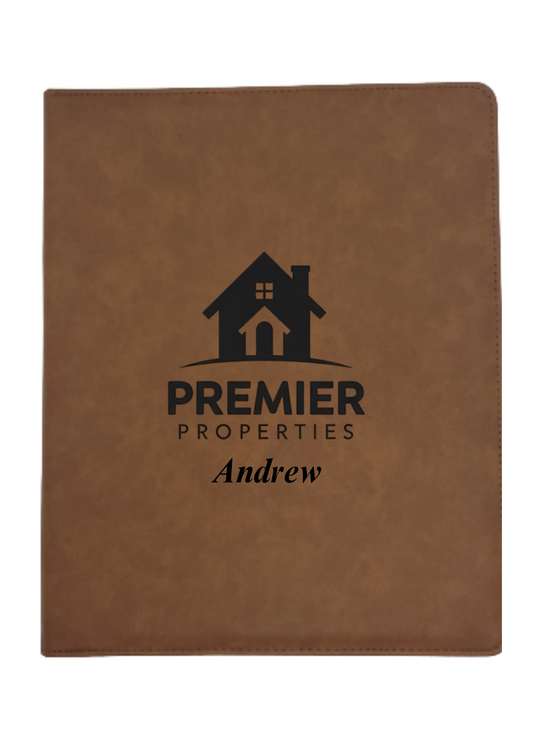 Leatherette Zippered Portfolio with Replaceable Paper Pad