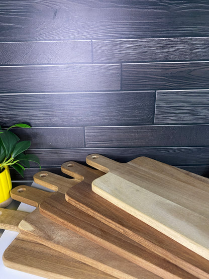 Long Acacia Charcuterie & Cutting Board with Handle