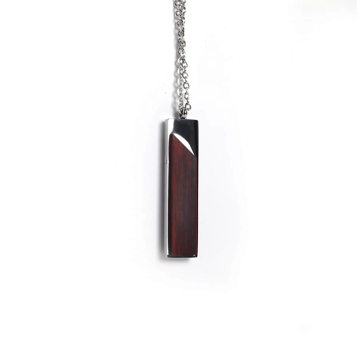 Vertical Bar Wooden Pendant Necklace