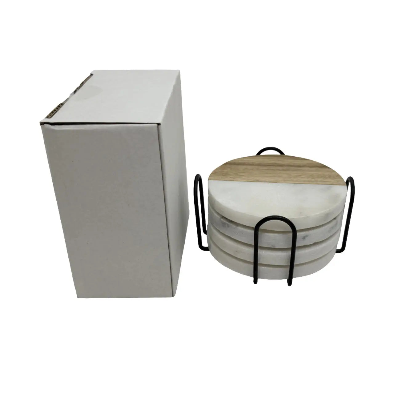 Marble + Acacia Serving Board – 5-Piece Gift Set MakerFlo