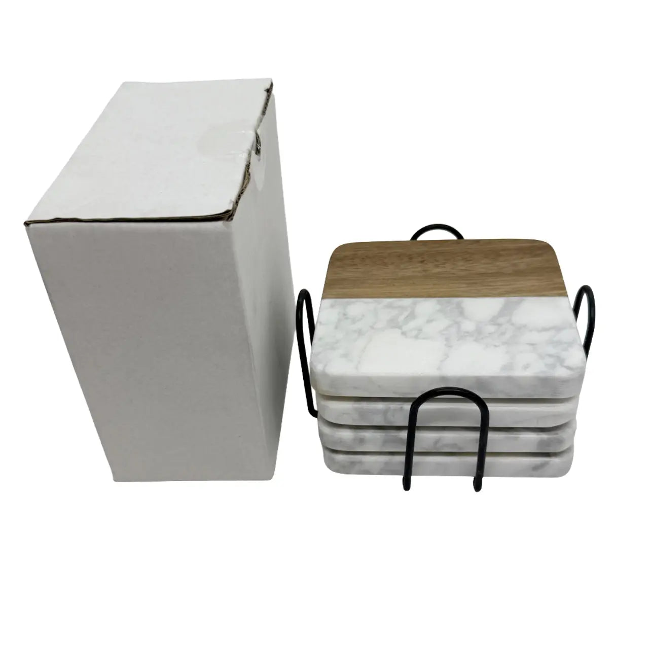 Marble + Acacia Serving Board – 5-Piece Gift Set MakerFlo