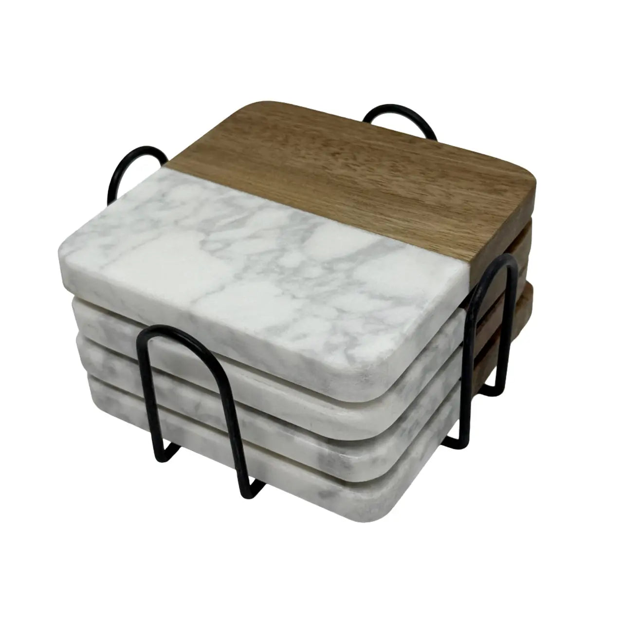 Marble + Acacia Serving Board – 5-Piece Gift Set MakerFlo