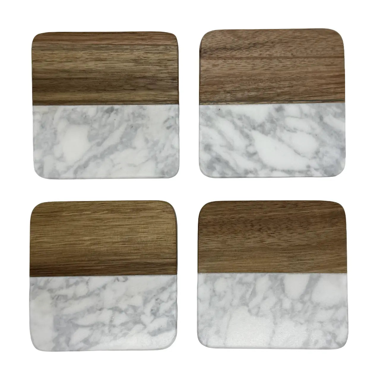 Marble + Acacia Serving Board – 5-Piece Gift Set MakerFlo