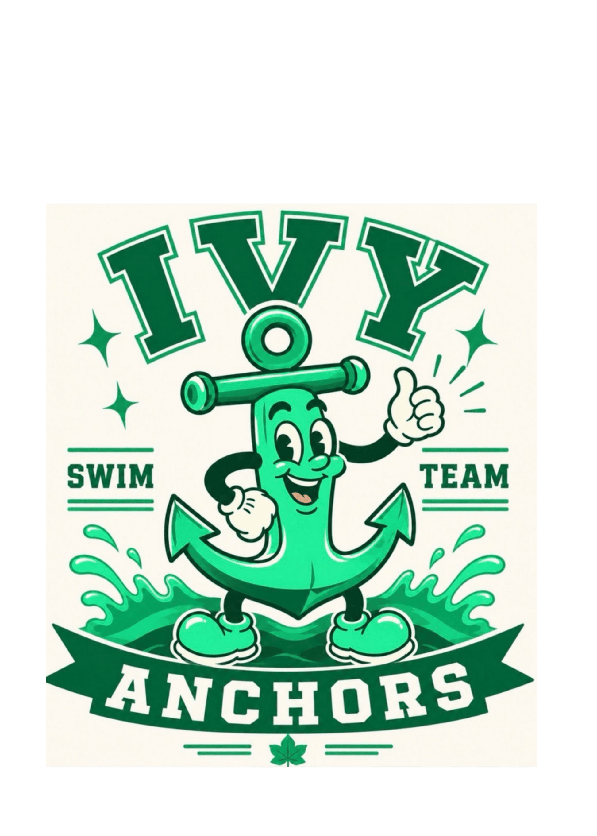 Ivy Anchors Swim Team Spirit Tee — Silver Dry Fit Jiffy