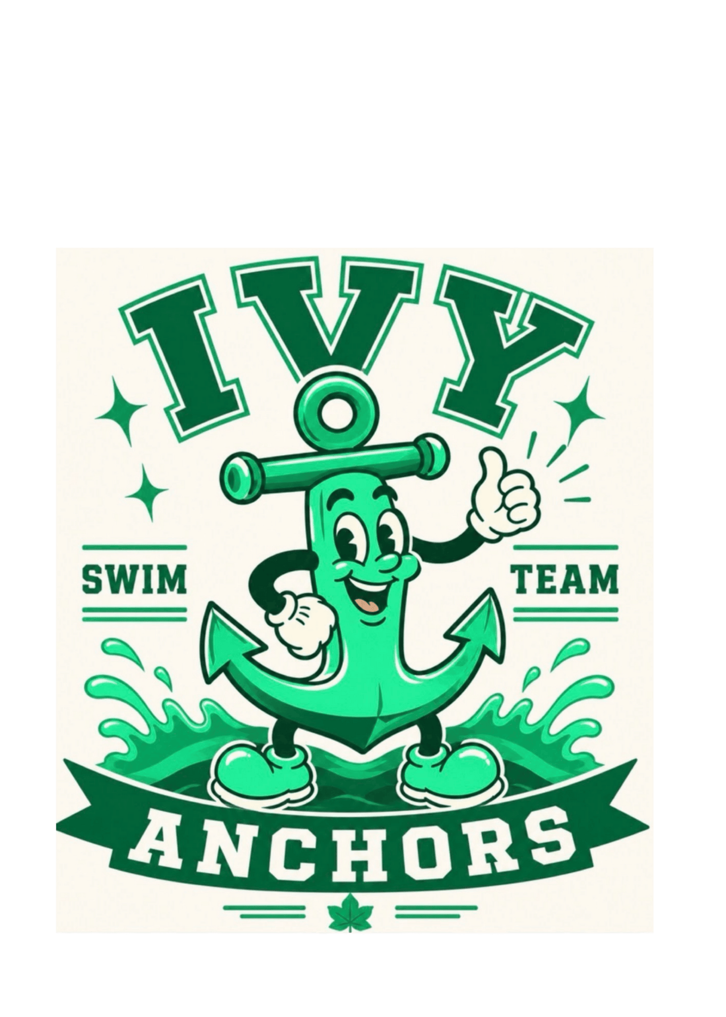 Ivy Anchors Swim Team Spirit Tee — Comfort Colors Tie Dye Jiffy