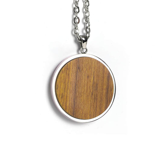 Round Wooden Pendant Necklace